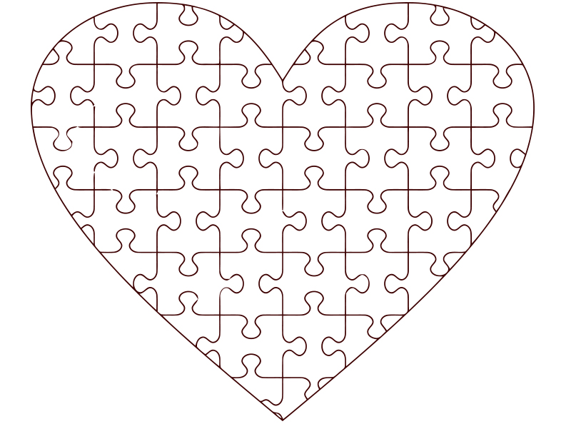 Puzzle srce (19*19cm, 75 kosov)